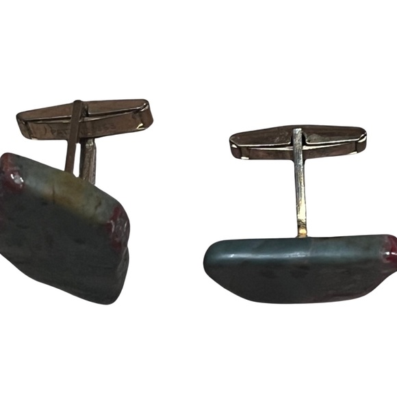 Vintage |  Large Stone Cuff Links - Picture 3 of 4
